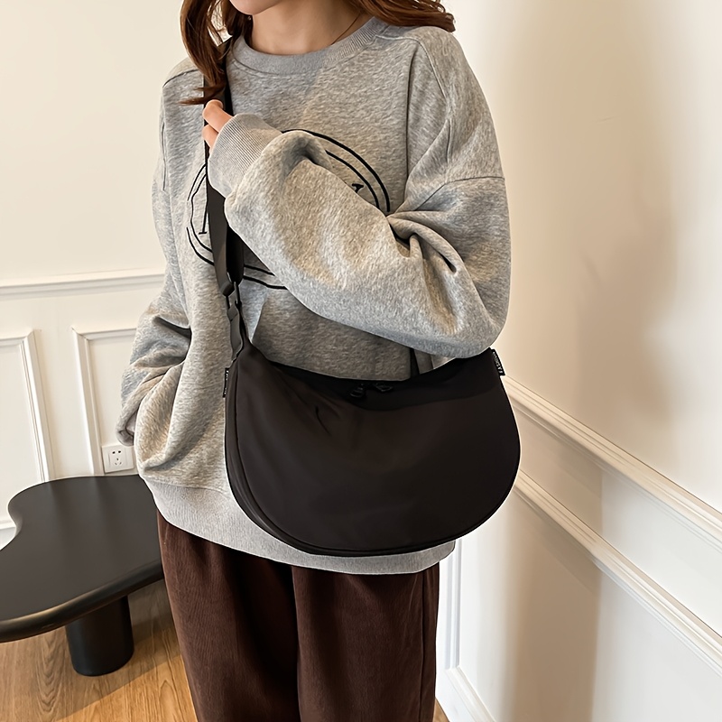 Casual Nylon Shoulder Bag - Front View