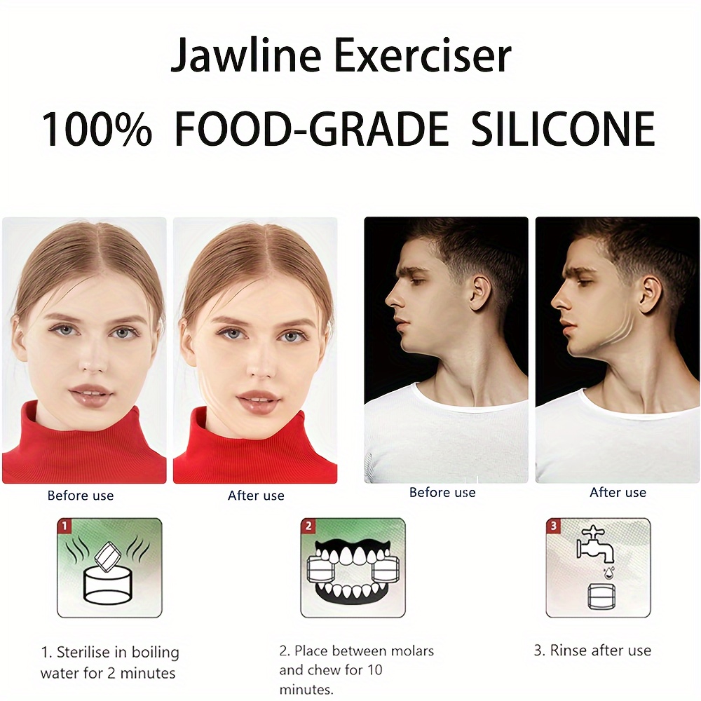 1pc Jaw Exerciser, Premium Facial Exerciser For Men And Women That Helps To Workout Your Jaw, Neck And Tone Your Face With Exercise, Tighten & Strengthen, Target Your Chin, Lips And Cheekbones, Face Slimmer For Jawline