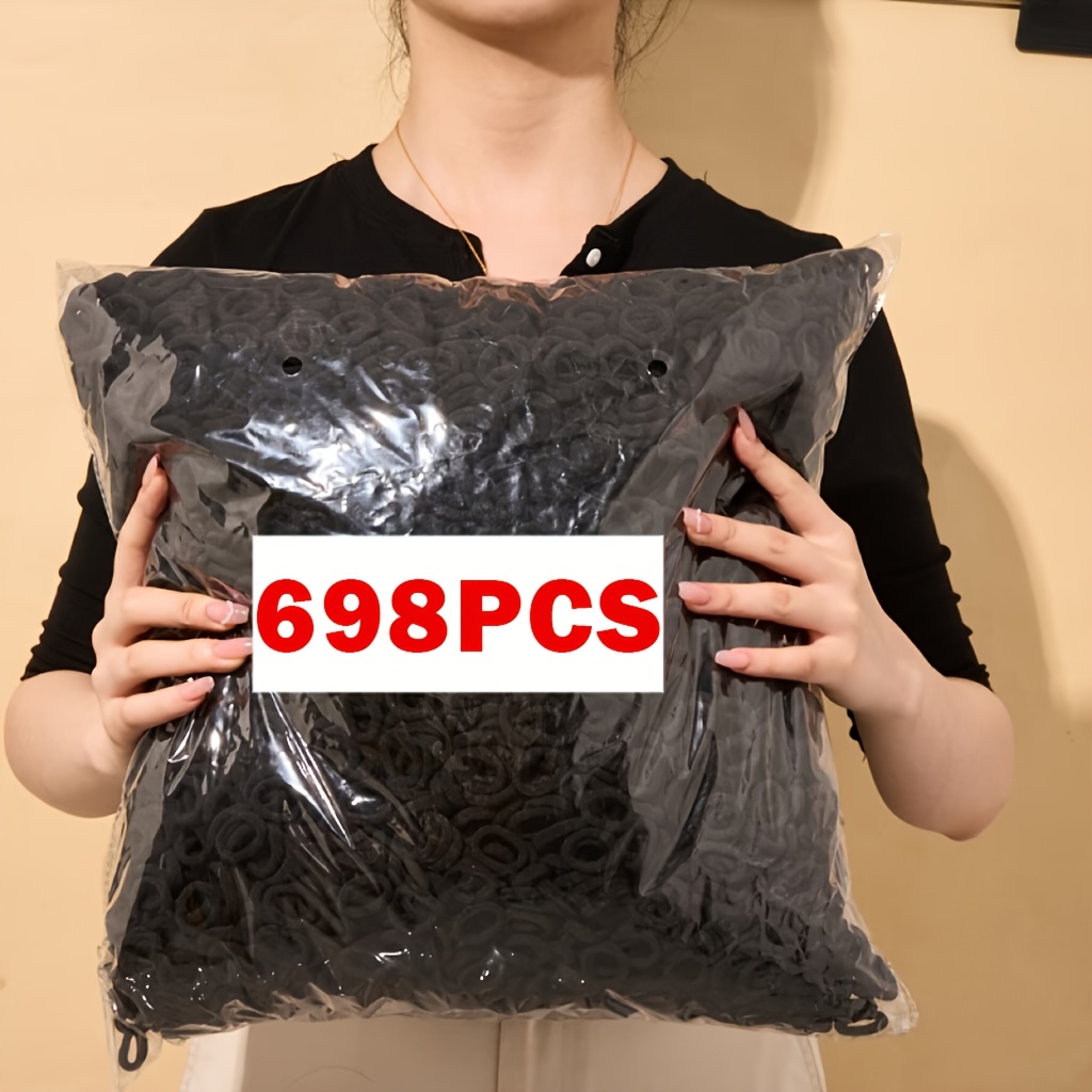 TEMU 698pcs Towel Loop Hair Ties - High Elasticity Durable Hair Scrunchies, Easy And Practical Style For Daily Ponytails, Updos, And Taming Flyaways,