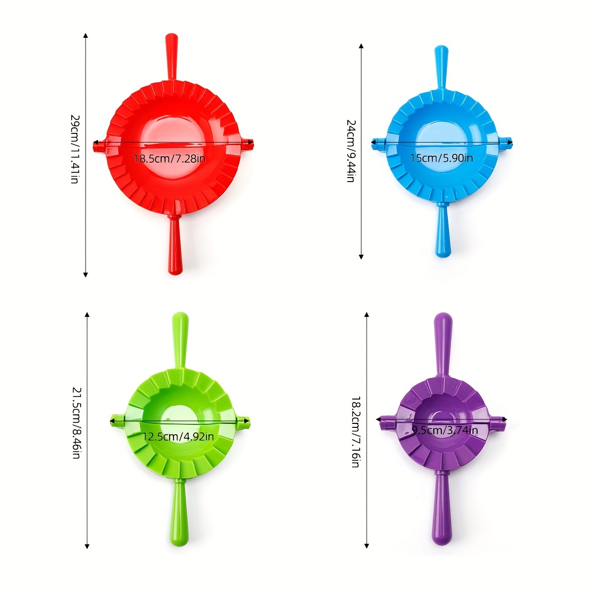 4pcs Foldable Dumpling Making Press, Plastic Pp Dumpling Mold, Pastry Dough Cutter, Kitchen Accessories, Suitable For Making Pies, Potstickers, Italian Dumplings And