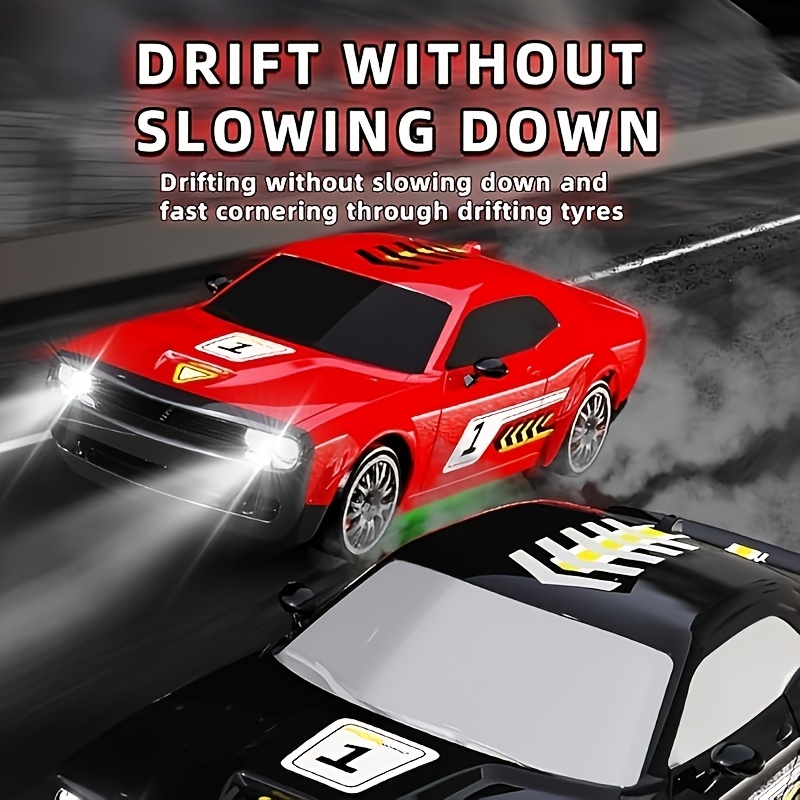 1:20 4WD LED Light Remote Control Drift Car, 20KPH High Speed Proportion Throttle Racing Car, Suitable for Drifting and Racing, with 2 Rechargeable Batteries, Perfect Gift and Toy