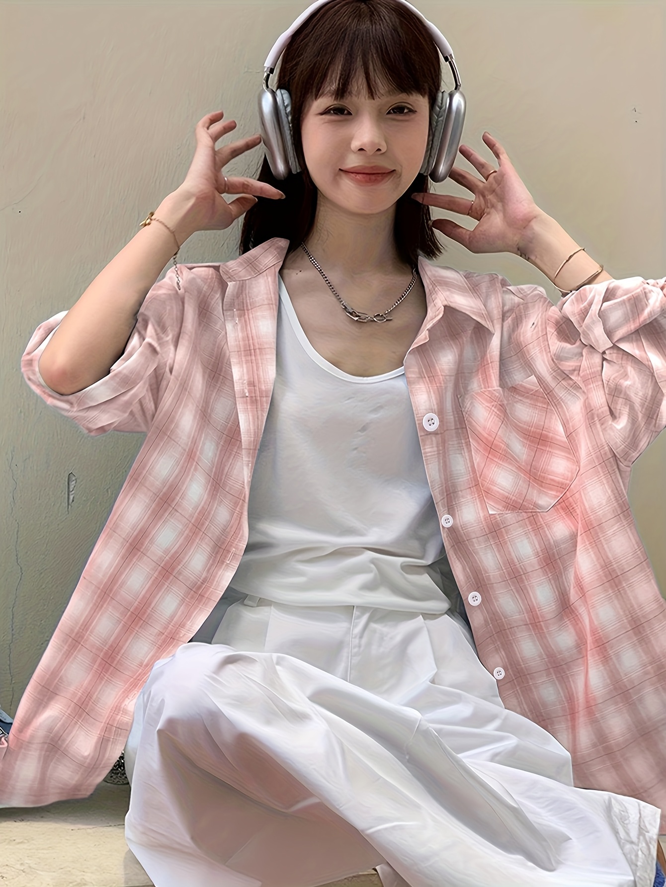 chaqueta camisa elegante cuadros mujer Temu Guatemala