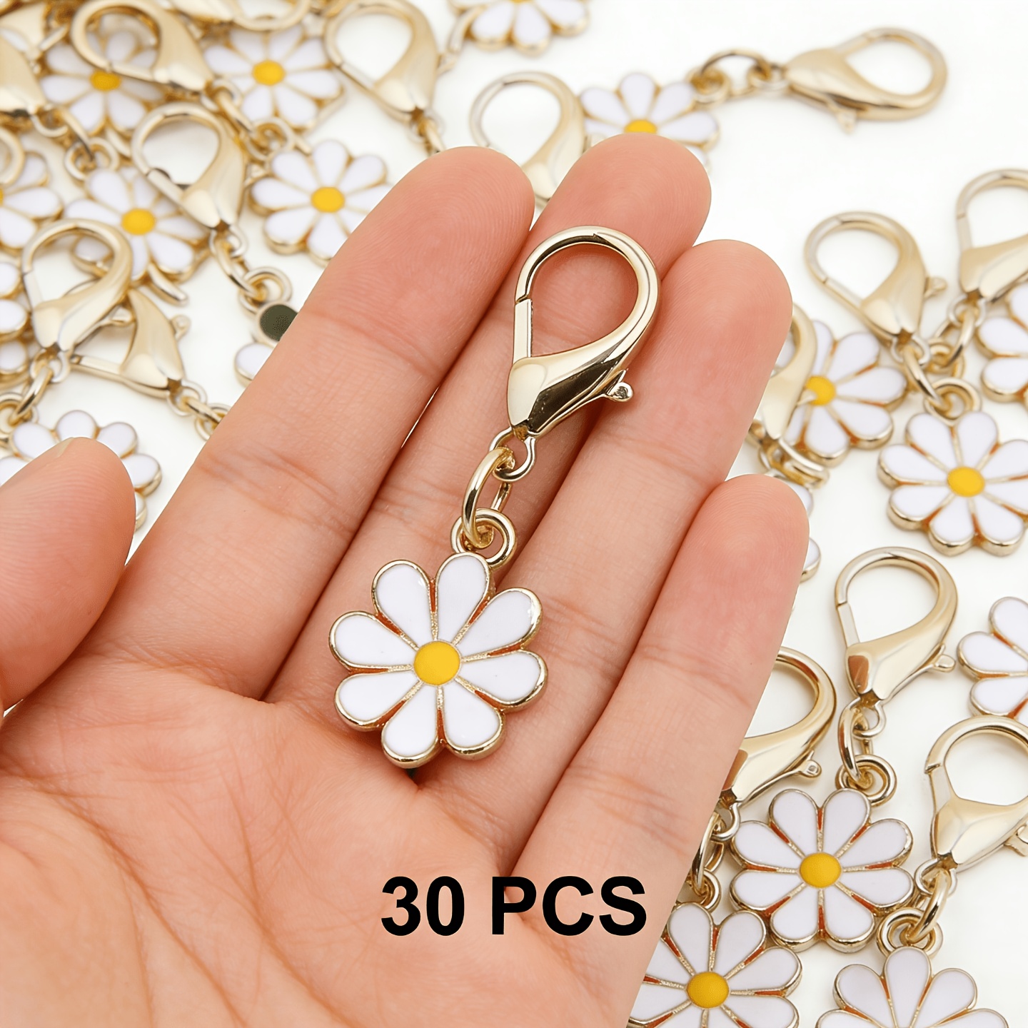 E-shop 30 Stück dekorative Gänseblümchen-Schlüsselanhänger, Muttertagsgeschenk, 's Day, kleine Geschenke zum Schulanfang, kleine Geschenke für Kollegen