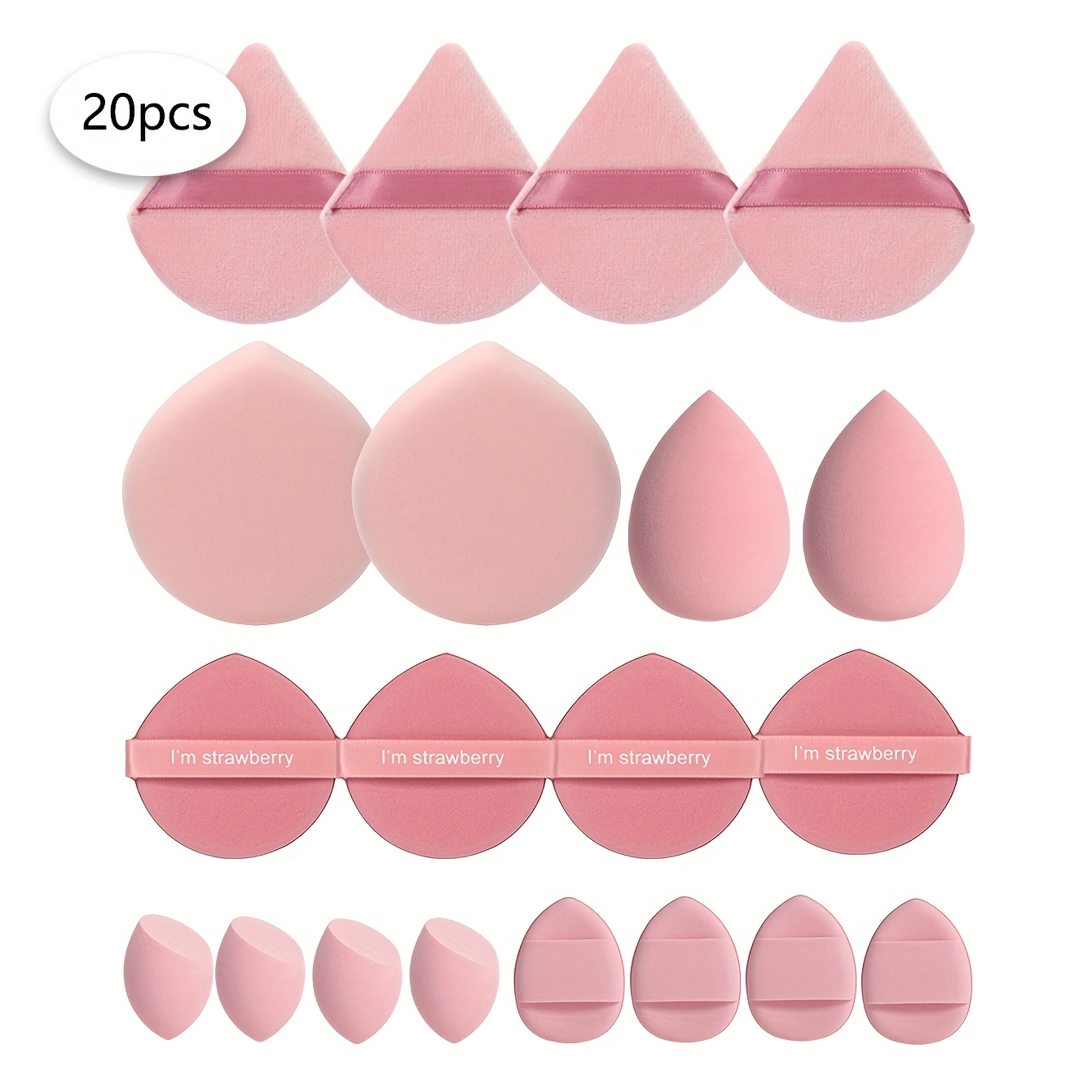 TEMU 10/20/40/ st Multifunktionella Sminksvampar - Latexfria Vattenaktiverade Beauty Blenders för Foundation, Concealer, Puder & Ögonskugga - Alla