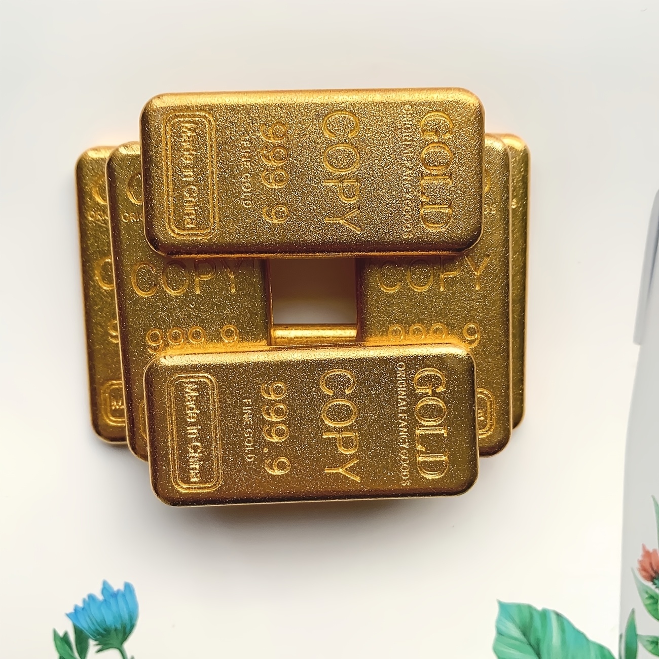 Image of 10pcs Realistic Replica Golden Bars Fake Decorations Home Decor Accents, Photography Props, Perfect Gift For 10 Festivals, Cosplay Additions, Holiday Gifts, Desk/bookshelf Ornaments