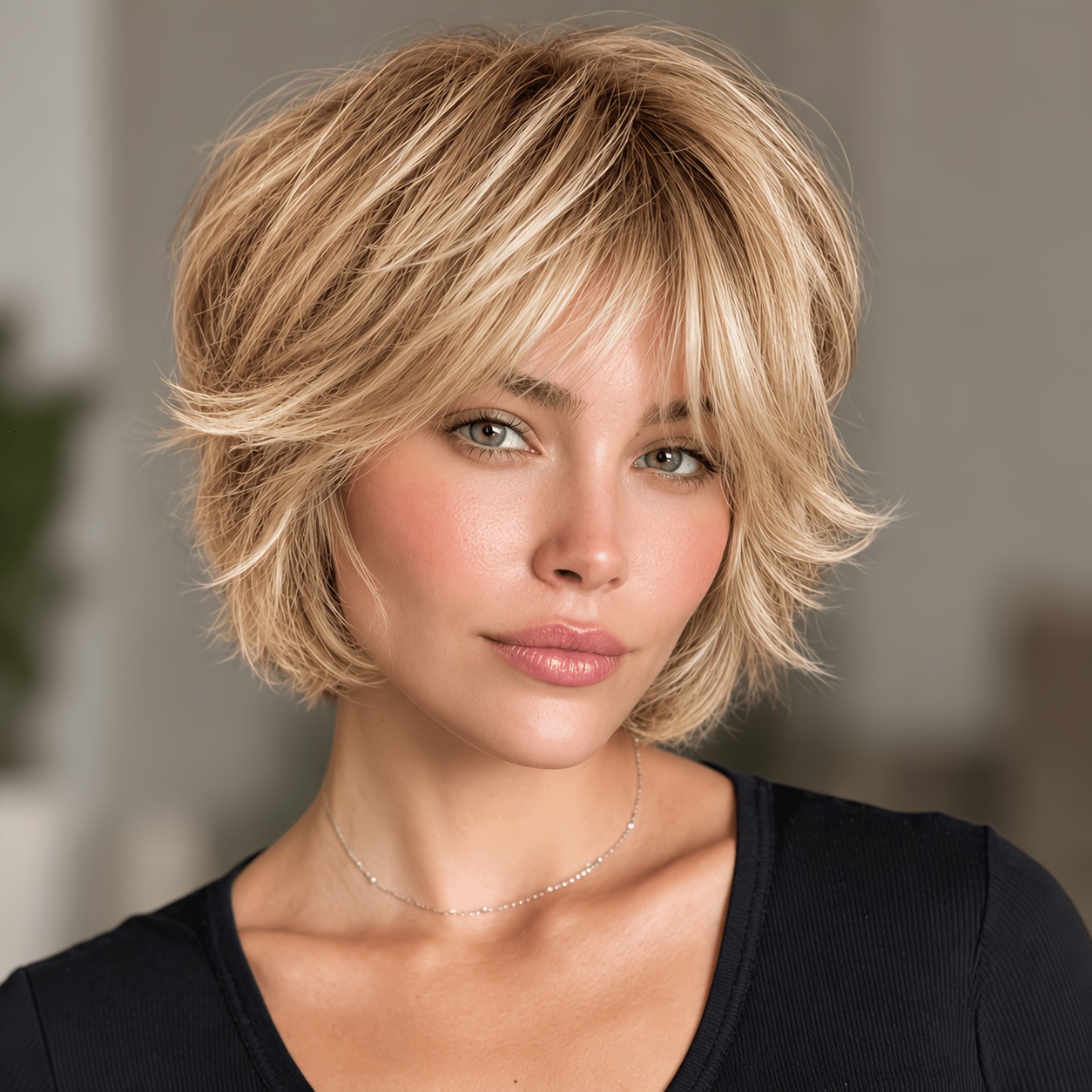 TEMU Women's Brazilian Human Hair Wig Suitable For - Natural Look Short Cut With 150% Density, Ultra-thin Cap For , Straight Short Hair Wig For High