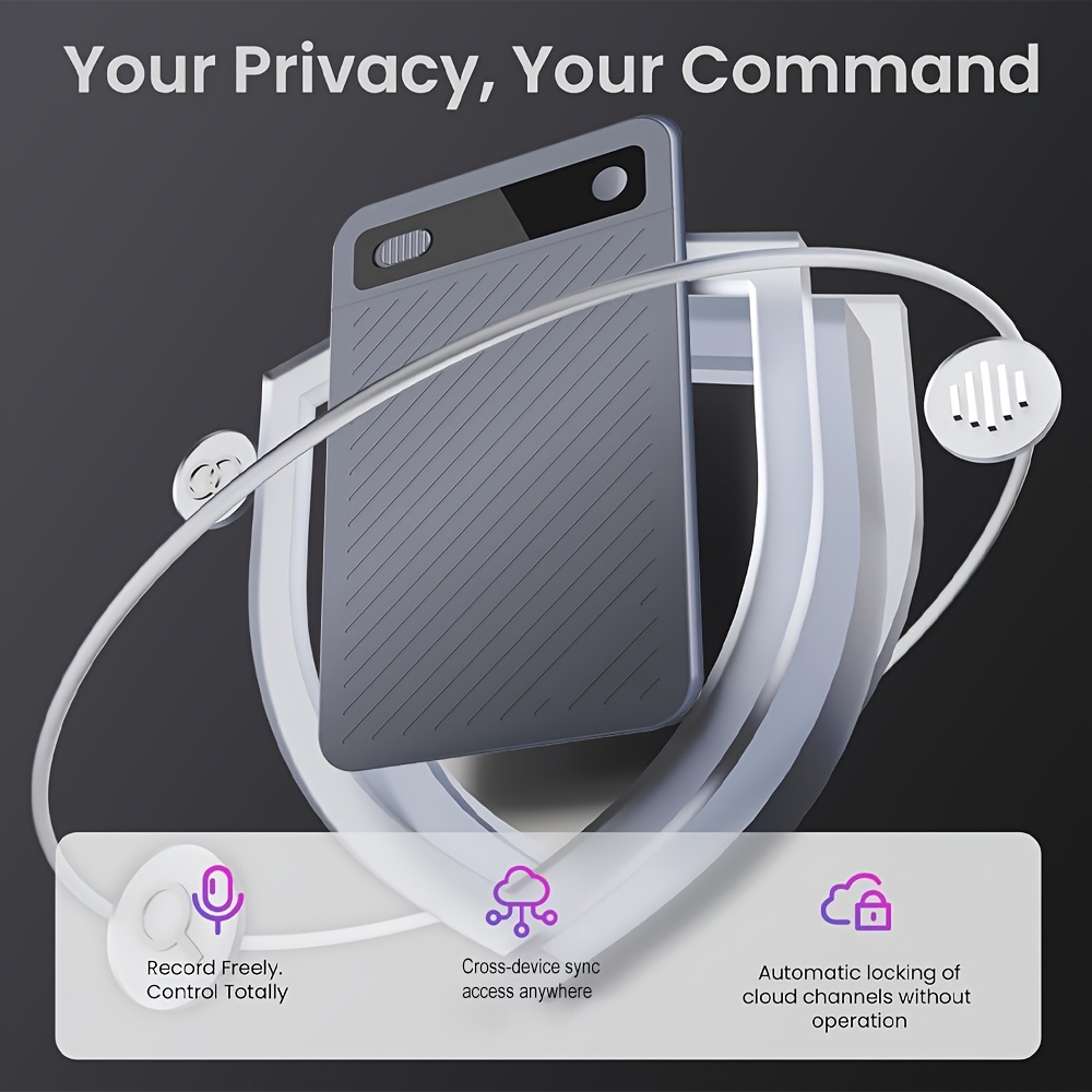 AI Ultra-Thin Portable Recording Device, Featuring AI-powered Transcription and Summarization, a 64GB Music Recording Device with App Control, Supporting 100+ Languages, for Recording Calls During Lectures, Meetings, Concerts, and Live Performances