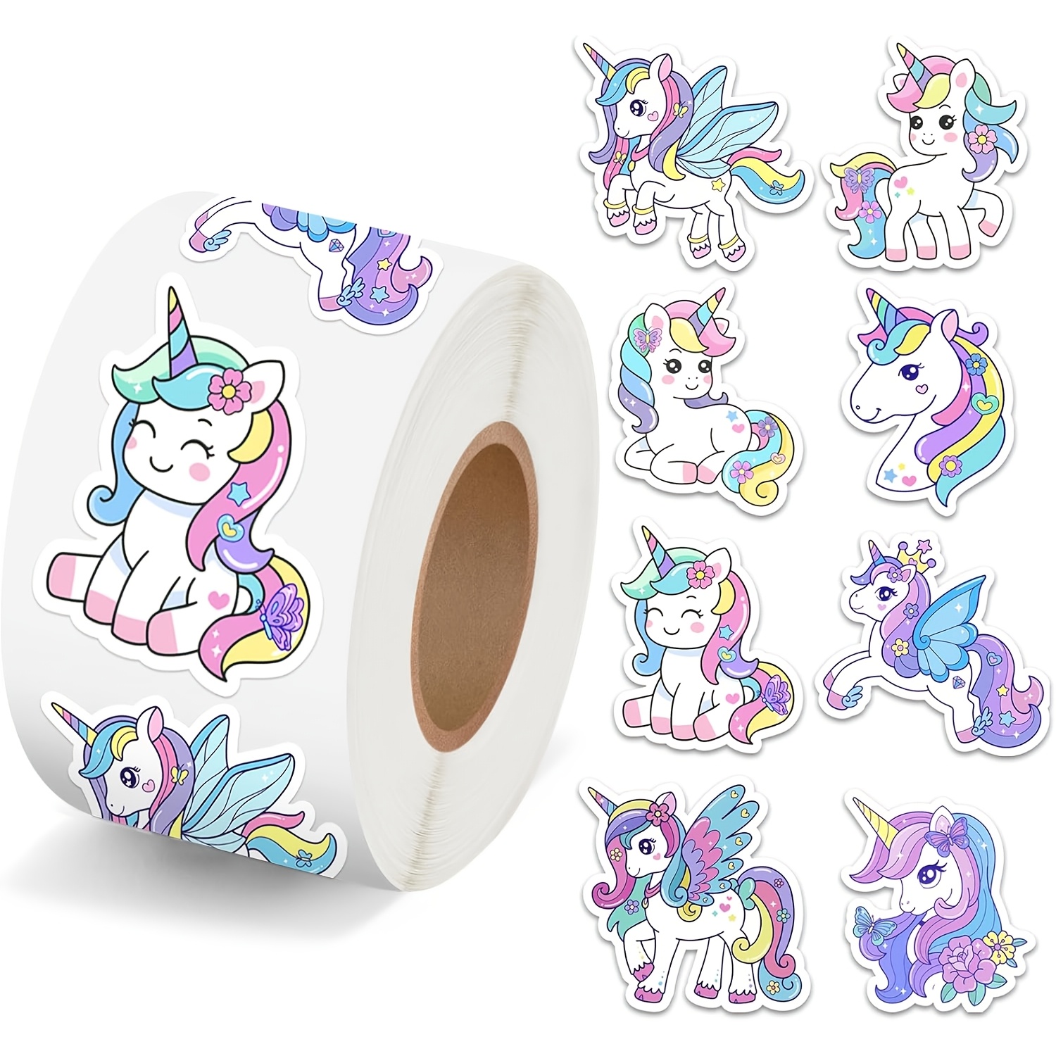 Image of 500pcs/roll Animal Pony Stickers Wall Stickers Journal Decor Labels Stationery Stickers Gift Wrapping Floral Envelope Sealing Labels