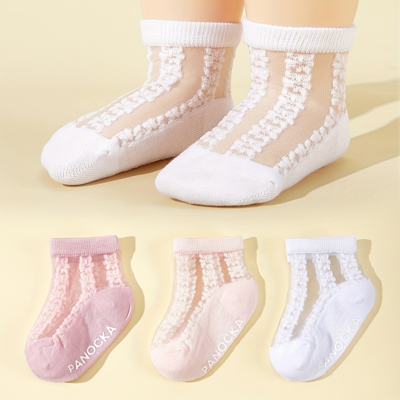 

3 Or 6 Pairs Toddler's Novelty Cute Floor Socks, Anti-skid Cotton Ultra-thin Socks With Dot Glue, Girls Kids Socks For All Seasons Wearing