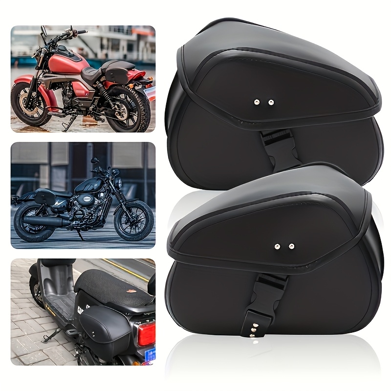 Motorfietsleer zadeltassen 1 Stuks Motorfiets Universele Zadeltas Zijkant Gereedschapstas Opslag Gereedschapstas Bagagezadeltas Voor BMW Motor Pouch Opbergtas Toolkit(Large size black