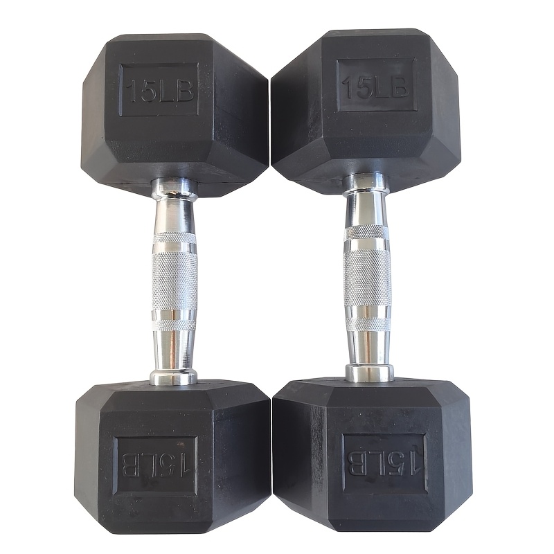 halter hexagonal de borracha   densidade -   aderência antiderrapante, forte absorção de impacto para exercícios intensos 15lb
