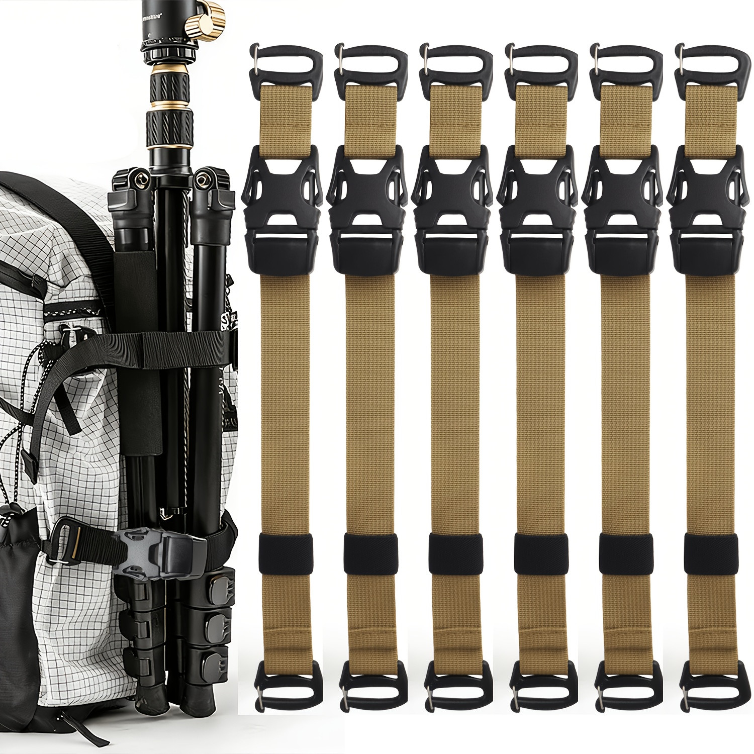 6pcs Tactical Molle System Backpack Straps and Buckles Set