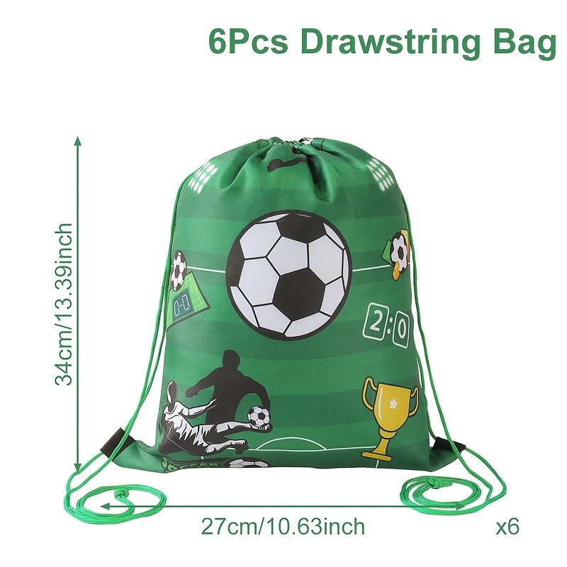 TEMU 1/3/6pcs,football Theme Drawstring Bags,polyester Gift Backpack Bags,sports Themed Party Packing Bags,baby Shower Party Supplies,event Party
