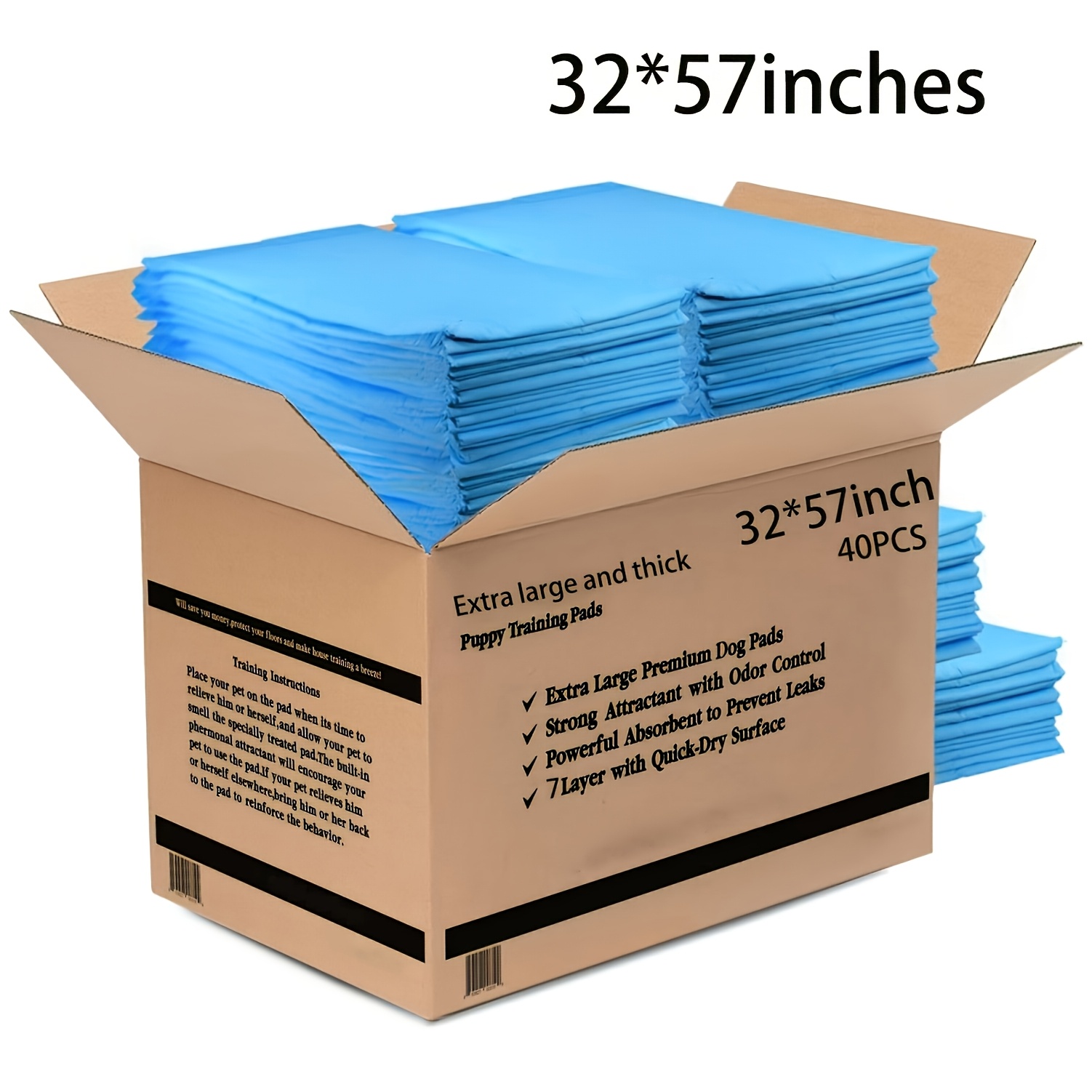 TEMU Extra Large Dog Pee Pad 32x57 Inches, Heavy-duty Thickened Layer Is Leak-proof, Super Absorbent And Quick-drying, Suitable For Toilet Training,
