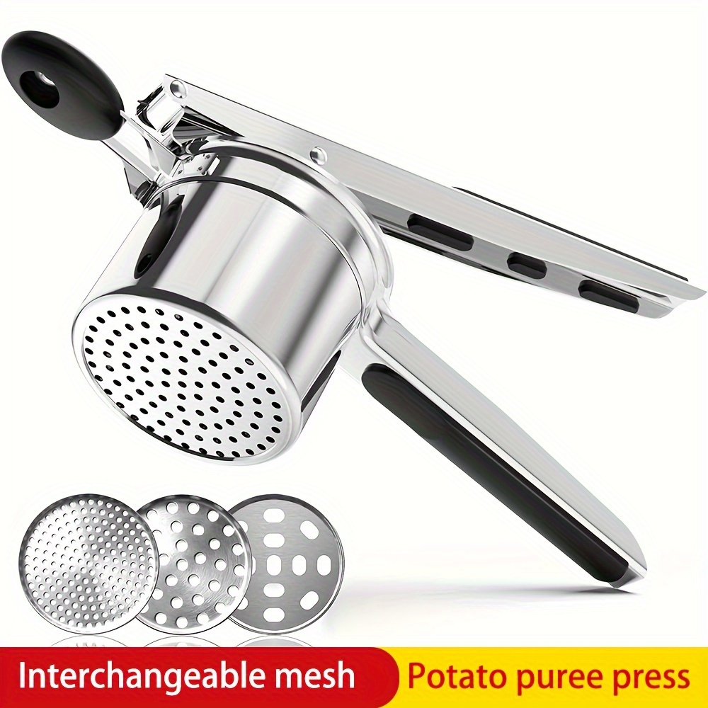 

1pc Ricer,ricer For ,heavy Duty Masher With 3 Discs, Ricer Stainless Steel For Fluffy , Press