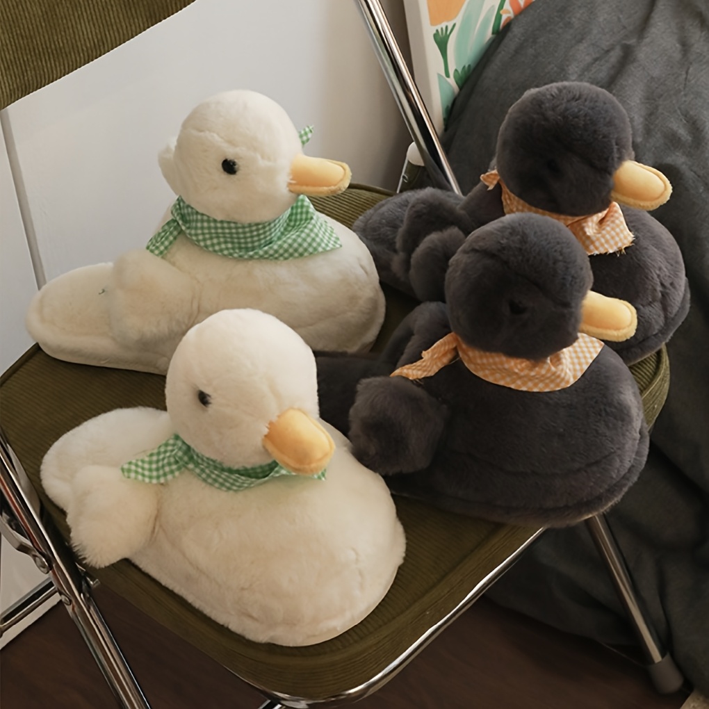 女士可爱鸭子拖鞋，趣味围巾防滑室内拖鞋，适合卧室客厅的新颖女式拖鞋，创意复活节礼物，全家人通用鞋 商品详情 1