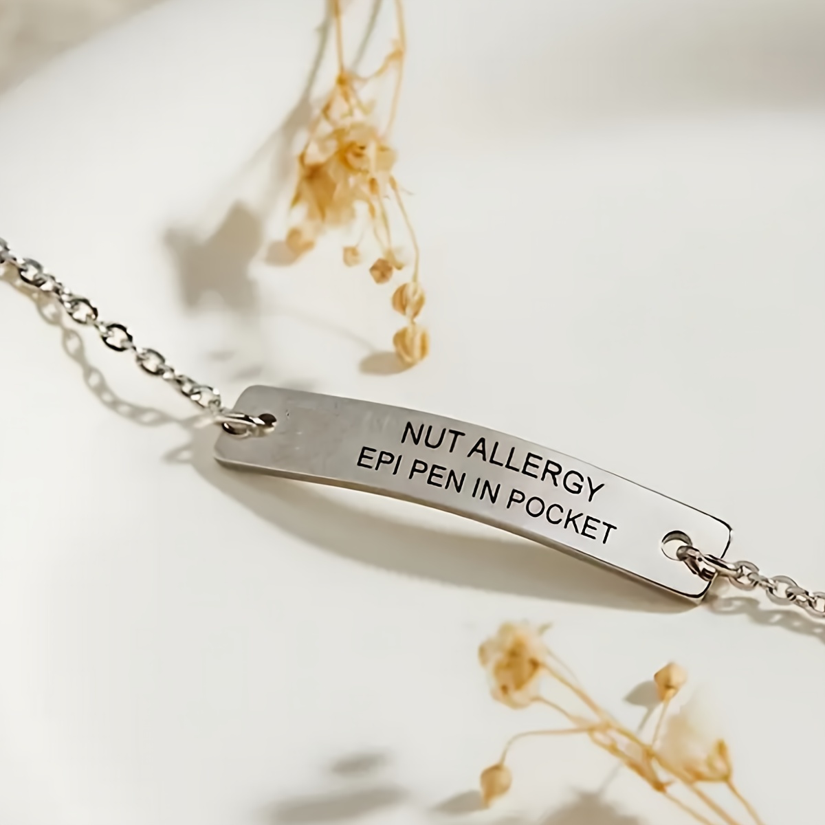 TEMU 1pc Personalized Custom Engraved Bracelet, Customizable With Warning Name And Personalized Tag, Unique Tag Style, Patient Identification