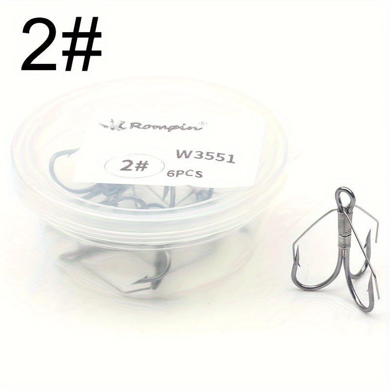 Image of 6pcs Per Box, Anti-hanging Bottom, Grass-proof Three-hook Lure Anchor Hook, Wire-tied Fish Hook, Anti-hooking Grass, Fake Bait Modification, Anchor Fishing