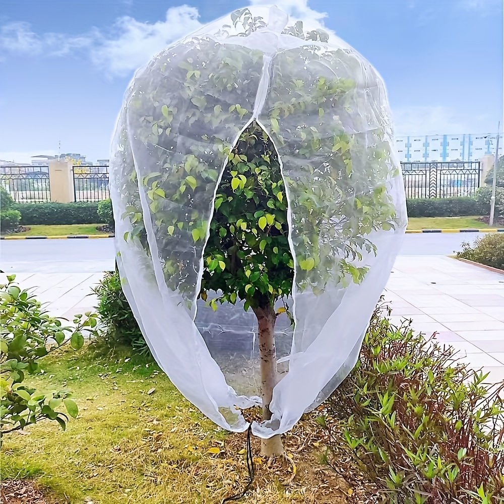 

1pc, Garden Netting, Insect Bird Barrier Netting Mesh With Drawstring And Zipper, Garden Bug Netting Plant Cover Fruit Tree Net For Protect Plant Fruits Citrus Flower From Insect Bird Eating
