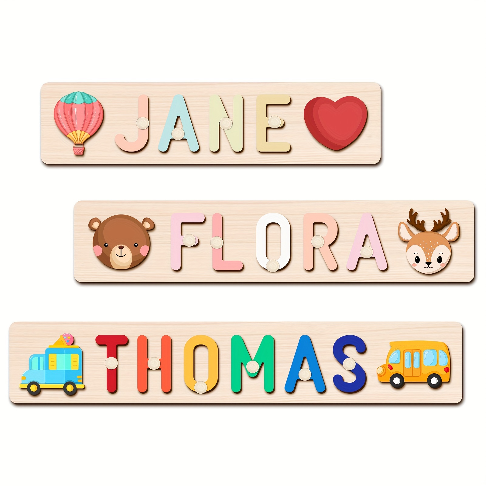 Personalized Wooden Name Puzzle, Educational Toy for Kids