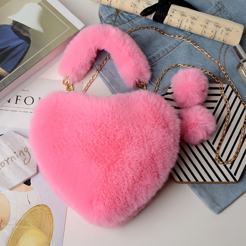 

[lightweight Design] Chic Women's -shaped Shoulder Bag - Trendy & Cute, Lightweight Fur Crossbody With Detachable Strap, Zip Closure - Daily , Shopping, Dates - In Bright Colors, Small Crossbody Bag