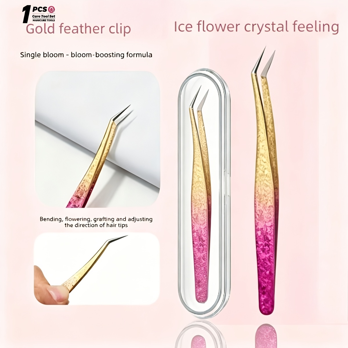 TEMU 1/3pcs Multi-functional Tweezers With Travel Case, High-precision Tweezers, Durable, Sturdy, And Portable, Suitable For Eyelash Extensions,