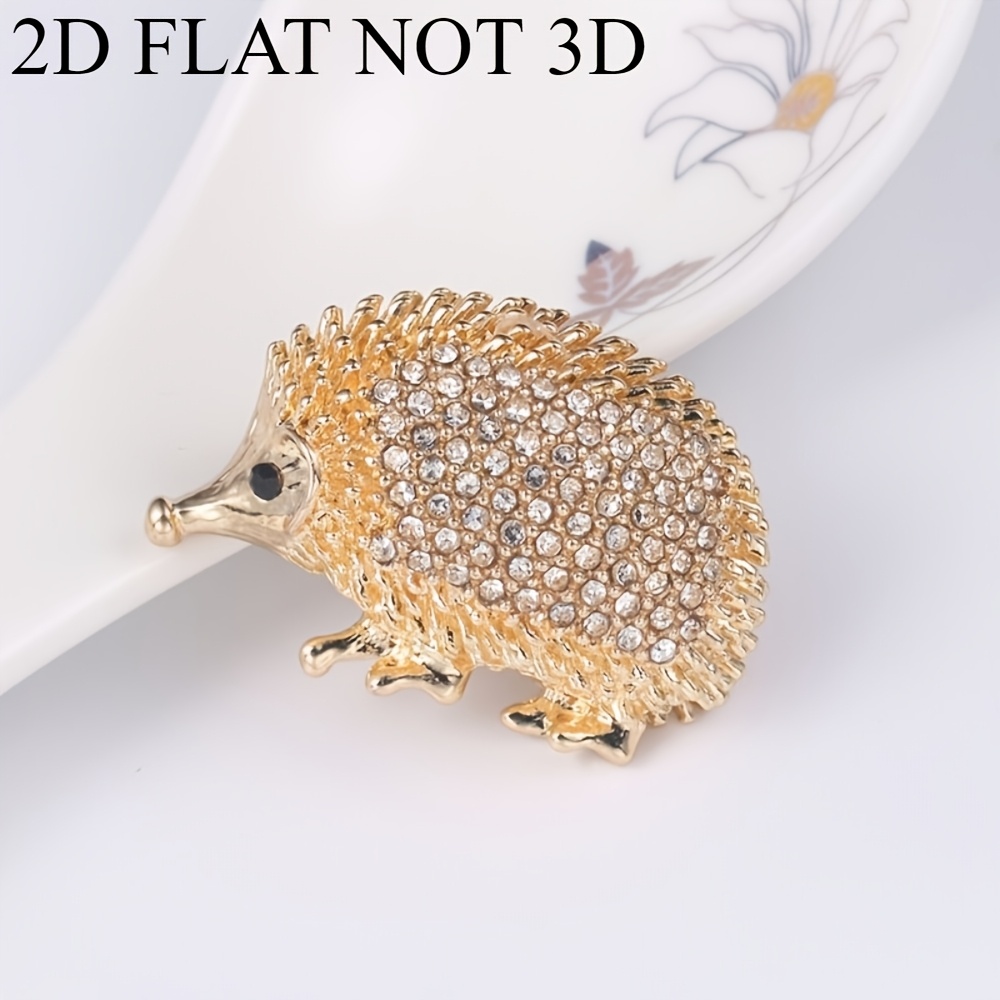 Image of Creative Cute Golden Hedgehog Brooch Fashion Ladies Animal Jewelry Fun Winter Design High Quality Clothing Additions-2d Flat Not 3d