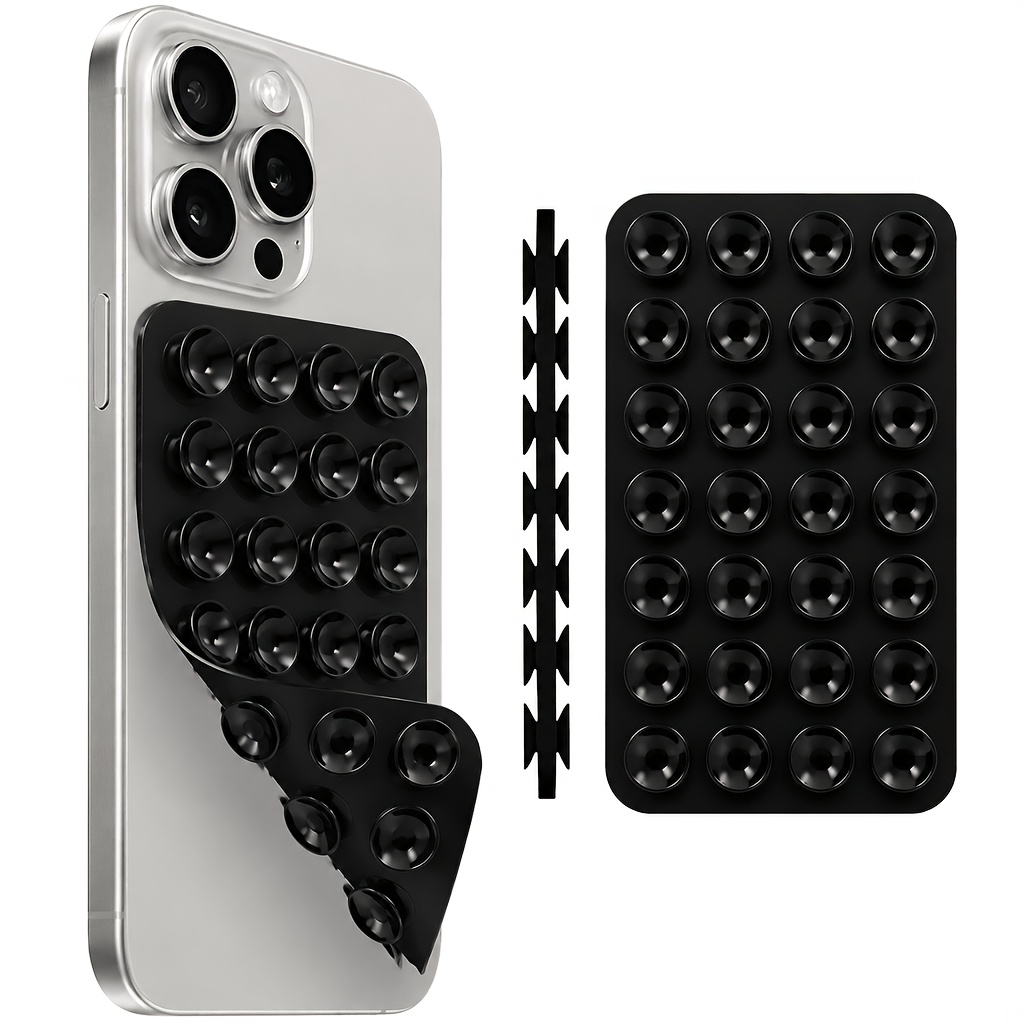 TEMU Lot de 2 supports de téléphone à ventouse en silicone - Prise en main ferme pour selfies et vidéos, compatible avec iPhone et téléphones Android