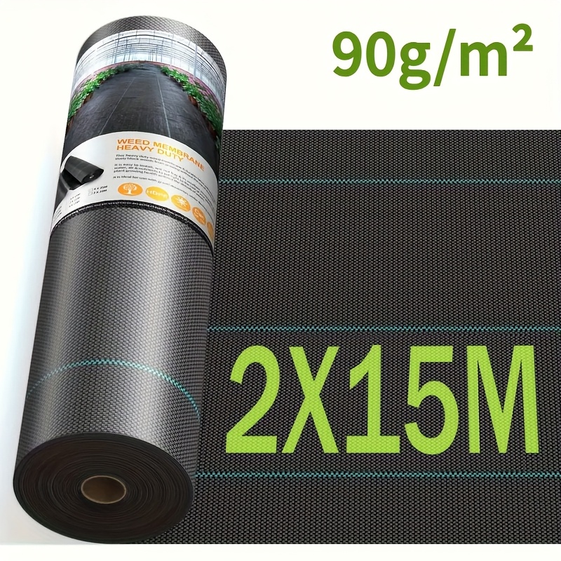 TEMU Tela de control de malezas de resistencia de 90 g/m², tapete de protección solar para suelo, de contra malezas de gran gramaje, para jardinería,