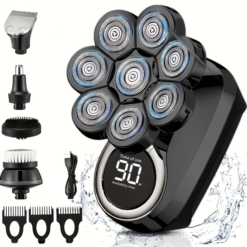 TEMU Men's Electric Shaver, Cut Trimmer, Ipx7 Rating, Wet/dry Shaving, Set, Includes Nose Hair Trimmer And Beard Trimmer, Anti- Technology, The Gift