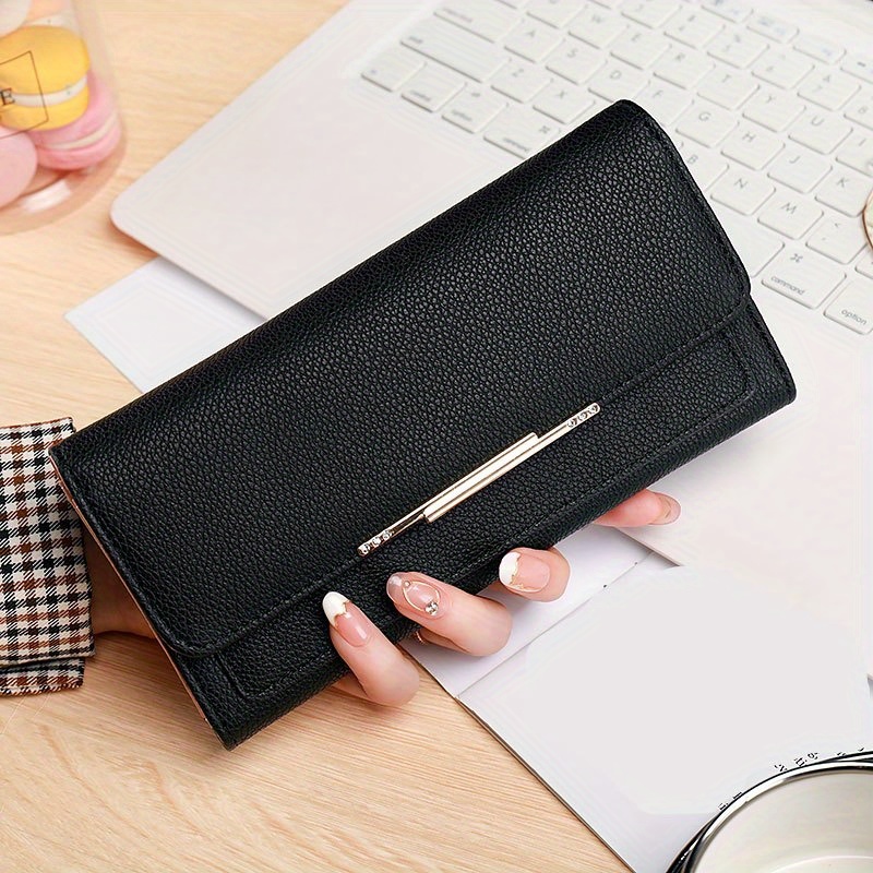 Long Women's Wallet, Fashionable And Versatile Multi-functional Large Capacity Wallet, Simple Folding Women's Clutch