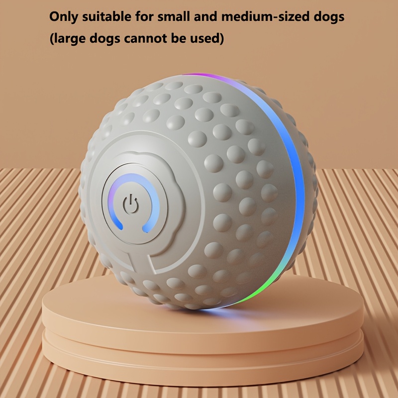 TEMU 1pc Rolling Ball Glowing Dog Toy Ball, Electric Dental Grinding Bouncing Ball, Chew-proof And For Cats And Dogs, Suitable For Small To Medium