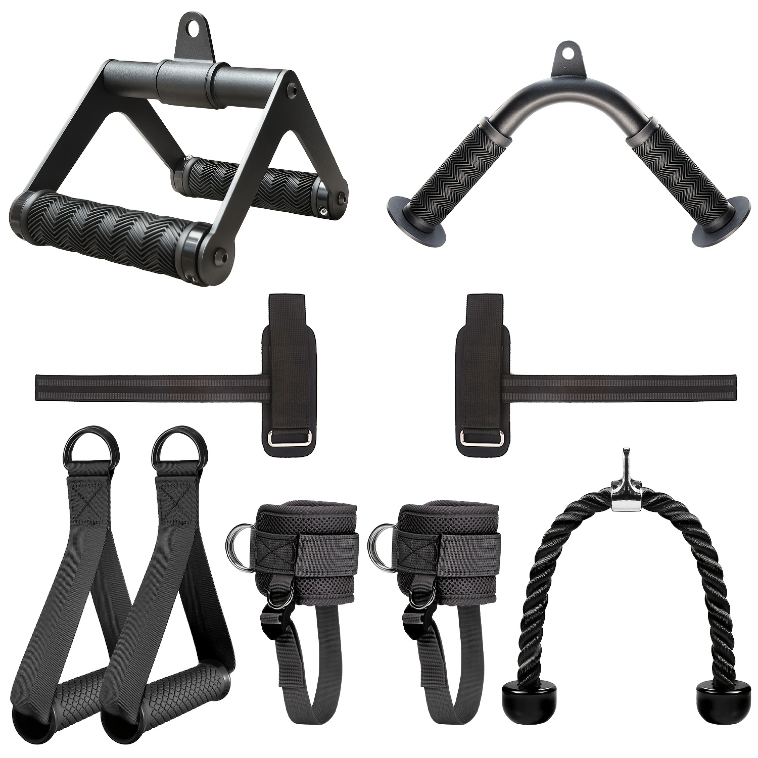 Berufexp 6pcs Iron Lat Pull-down Attachment Set, Universal Fit, Exercise Equipment For Home Gym