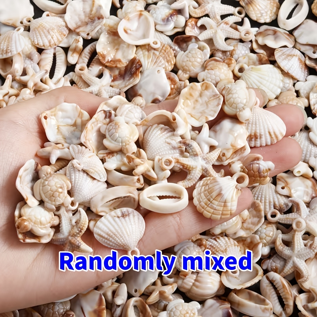 30g/1.05oz Random Mix - Seaside, Beach Series, Decorative Beads, Acrylic Beads Decoration, Bracelets, Necklaces, Earrings, Festivals, Parties
