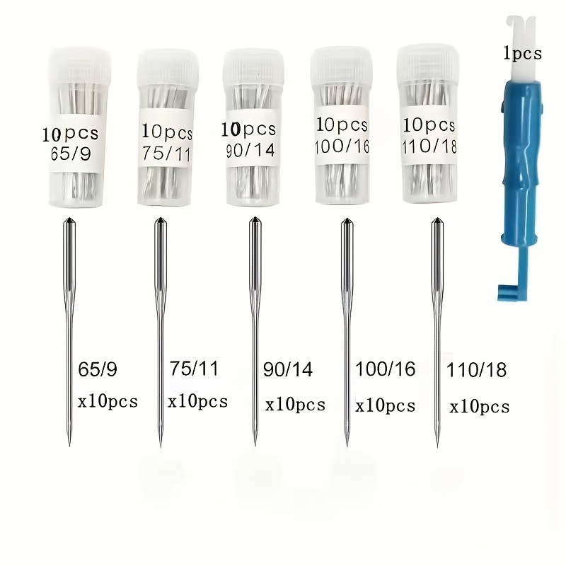 Sewing Machine Needles Diy Kit, Household Sewing Machine Needle Set With Models, Bottled With Needle Threader, Sewing Machine Needles