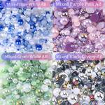 30g 3mm-10mm Colorful Flatback Rhinestones And Half Imitation Pearls For DIY Jewelry Accessories