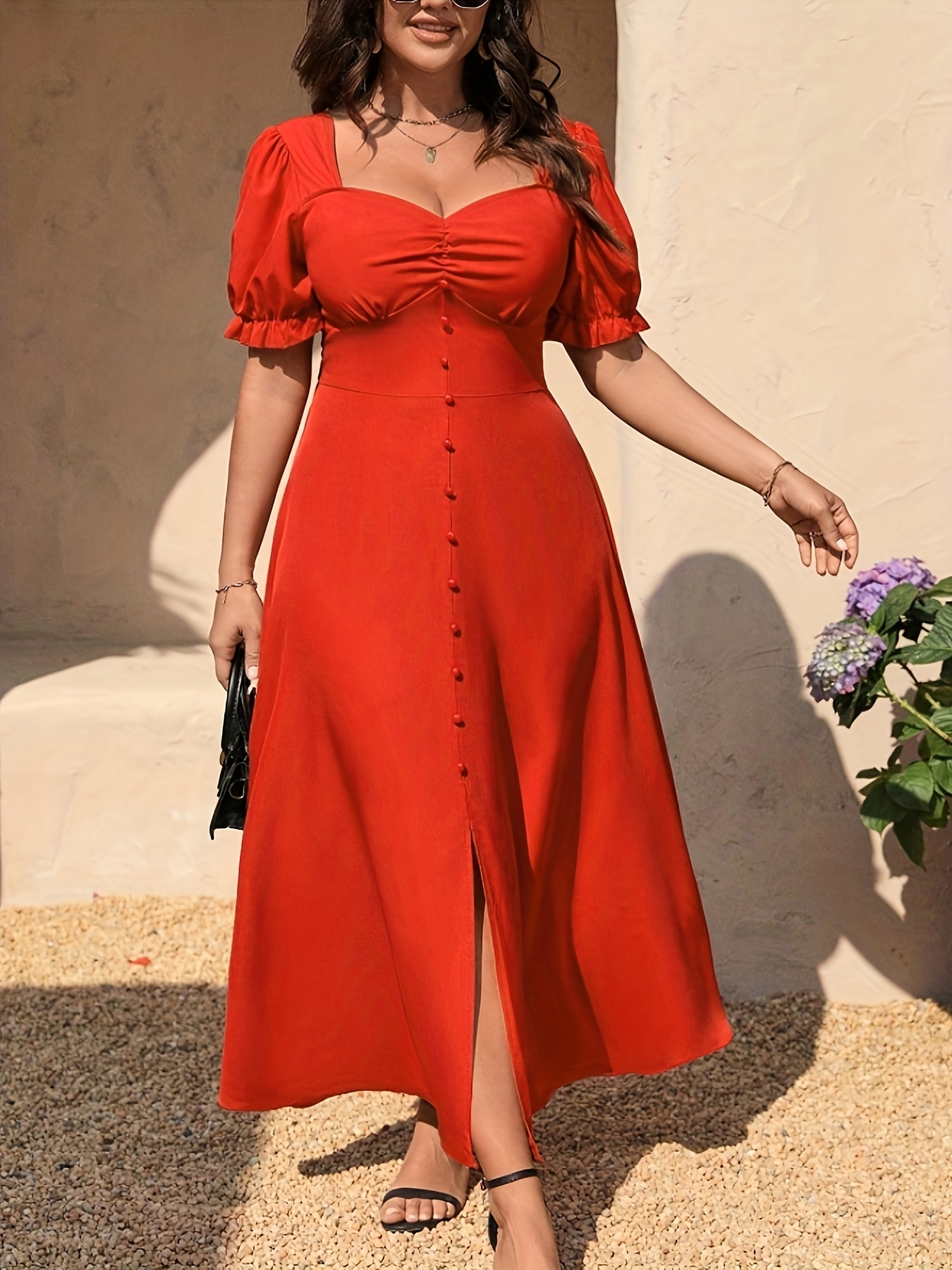 plus size plus size womens plus size solid color slit - Temu Spain