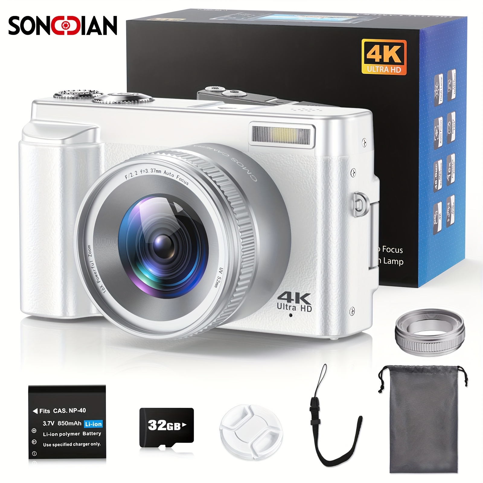 4K Ultra HD デジタルカメラ 48MP 16倍ズーム 【公式通販】