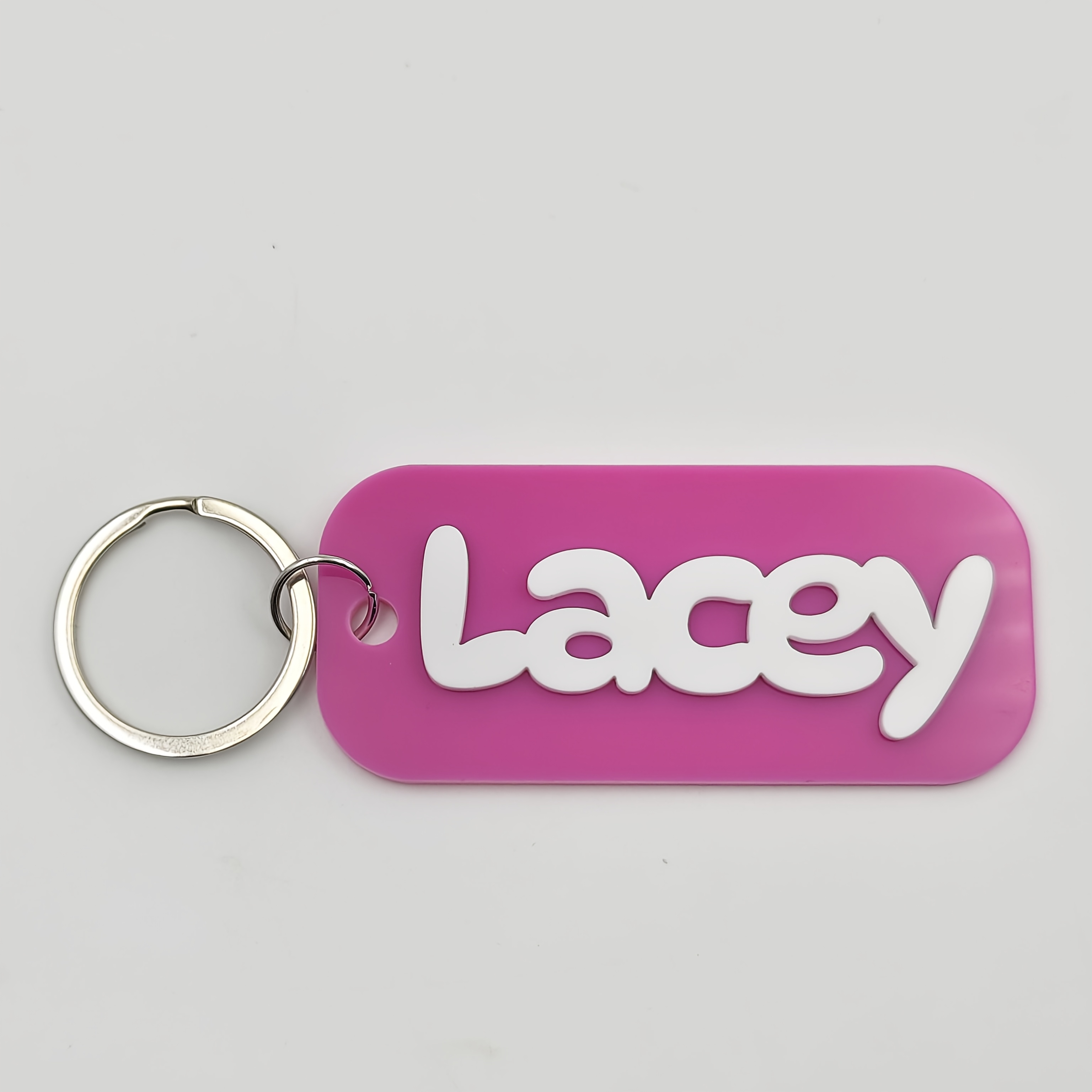 Personalized 3D Name Key Rings, Custom Acrylic Bag Tags