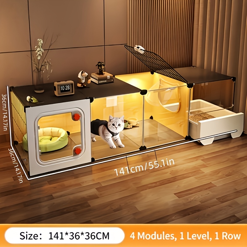 TEMU Home Use Cage, Indoor Nest And Toilet Integrated Into One, Space- For Small Apartments, 1 Bedroom, Room, 1 Bathroom