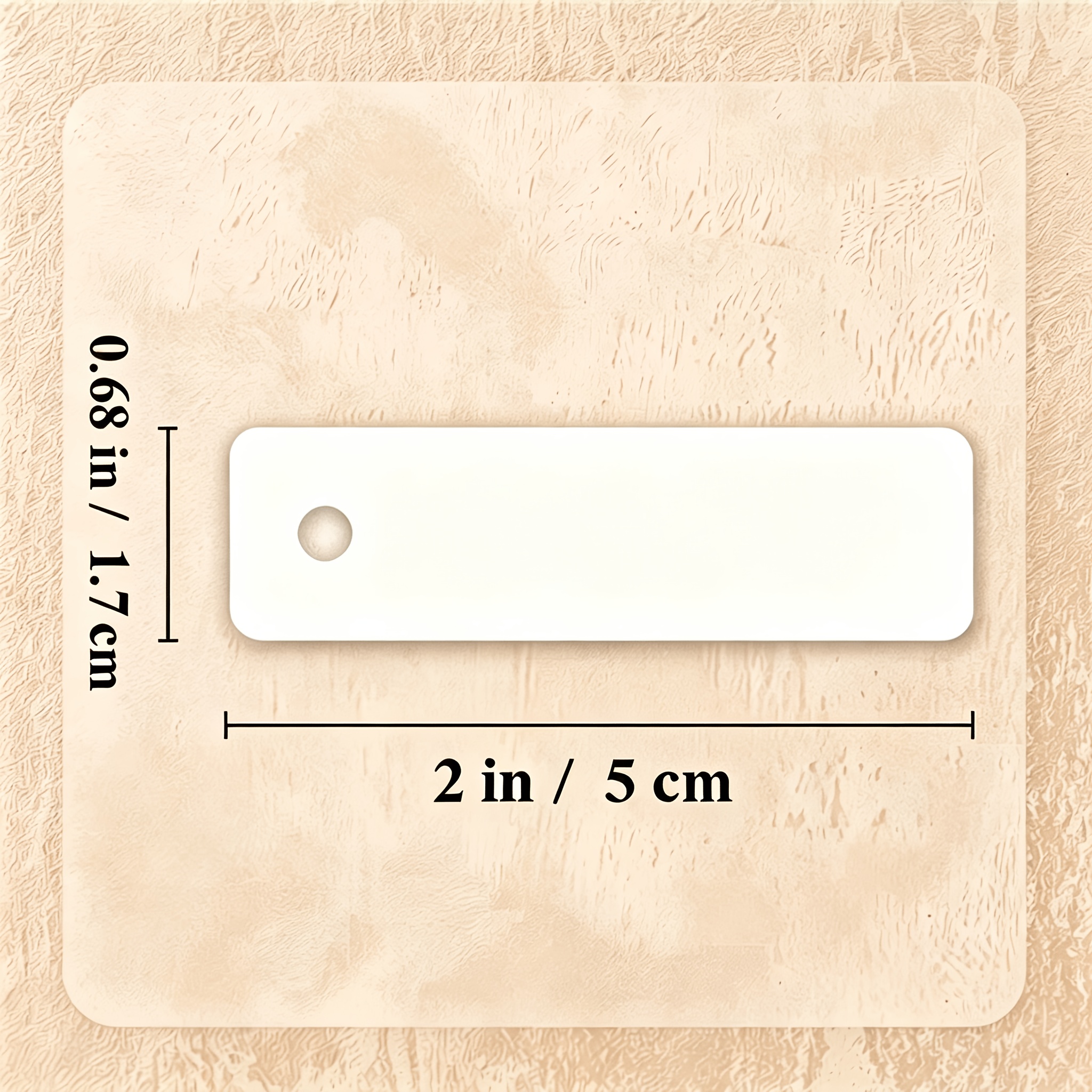 TEMU Etiqueta colgante rectangular perforada personalizada, etiqueta de cartón de 1.7x5cm, imprimible con logo/texto/imagen, adecuada para etiquetas