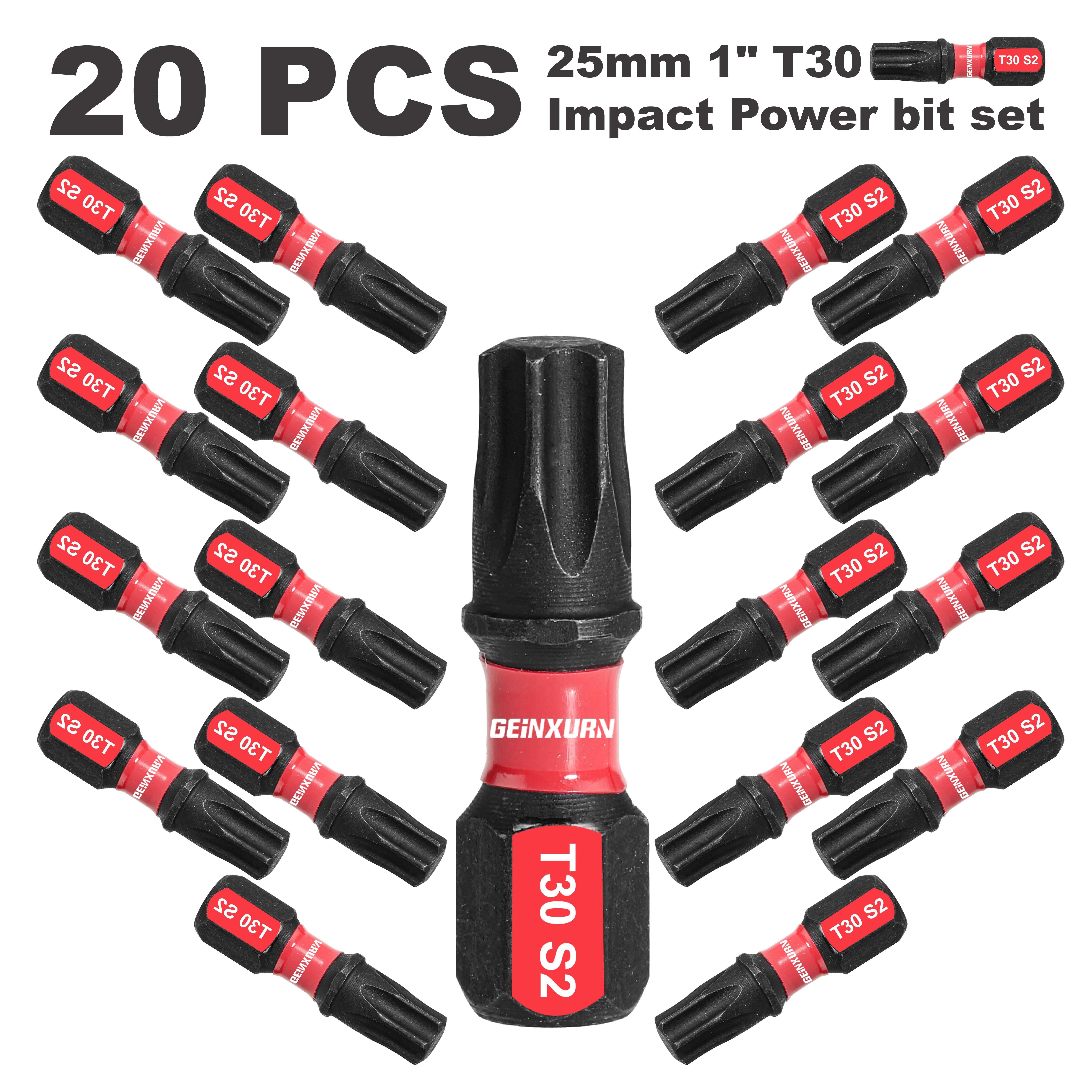 25mm 1"torx T30 Impact Insert Bit Set