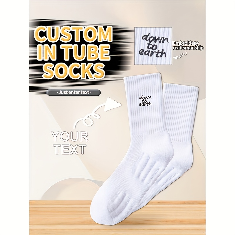 E-shop 1 Paar bestickte, personalisierte Herren-Sportsocken, personalisierte Socken mit Text für hübsche Jungs & schöne Mädchen, interessante,