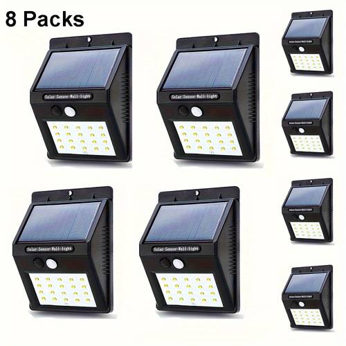 4 8 sets of outdoor solar lights solar security with motion sensors for gardens fences patios and garages