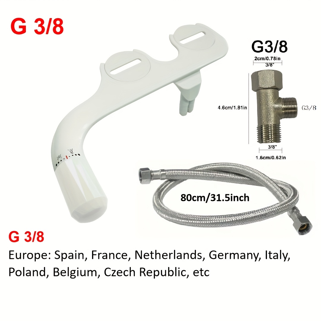 Image of Bidet Attachment For Toilet Seat Dual Nozzle Rear And Feminine Wash Water Pressure Sprayer Non-electric, Accessories Connectors For European, North America, Asia, England And Australia.