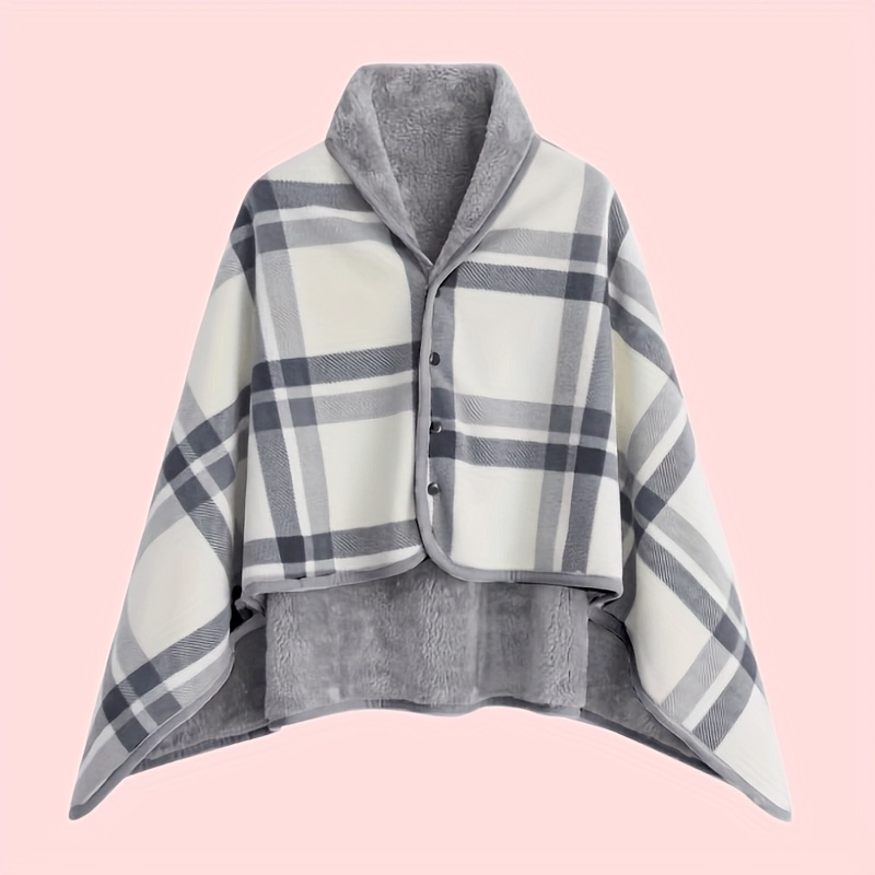 TEMU 2026 New Warm Shawl, Cold-proof Cover Blanket, Thickened Postpartum Cover Blanket, Nap Blanket, Multi-functional Blanket
