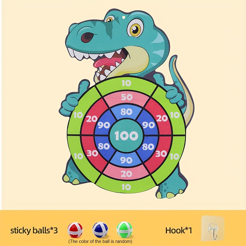 TEMU Dinosaur Throwing Game Sports Toy, Polyester Game Board With Hanging Hook, Fun Interactive Indoor Outdoor Party Game For Kids , Improve Hand-eye