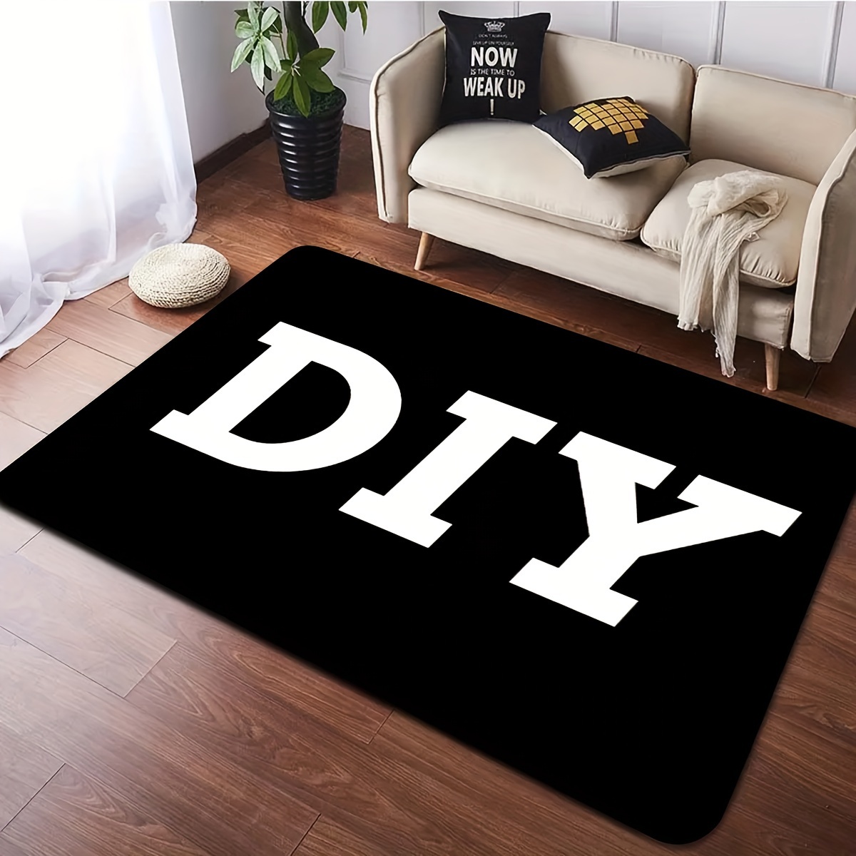 

Customizable Bath Rug With Non-slip Backing - Personalized Image/logo Print, Machine Washable, Polyester Knit Fabric Bath Mat For Home, Living Room, Bedroom - Square Shape, 580g/㎡, 1 Cm Thickness