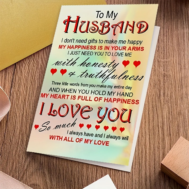 

Romantic Anniversary Card For Husband: Express Your Love With This Cute Greeting Card - Perfect Valentine's Day Card, High Quality Print, 6.29in X 4.33in, Includes Envelope