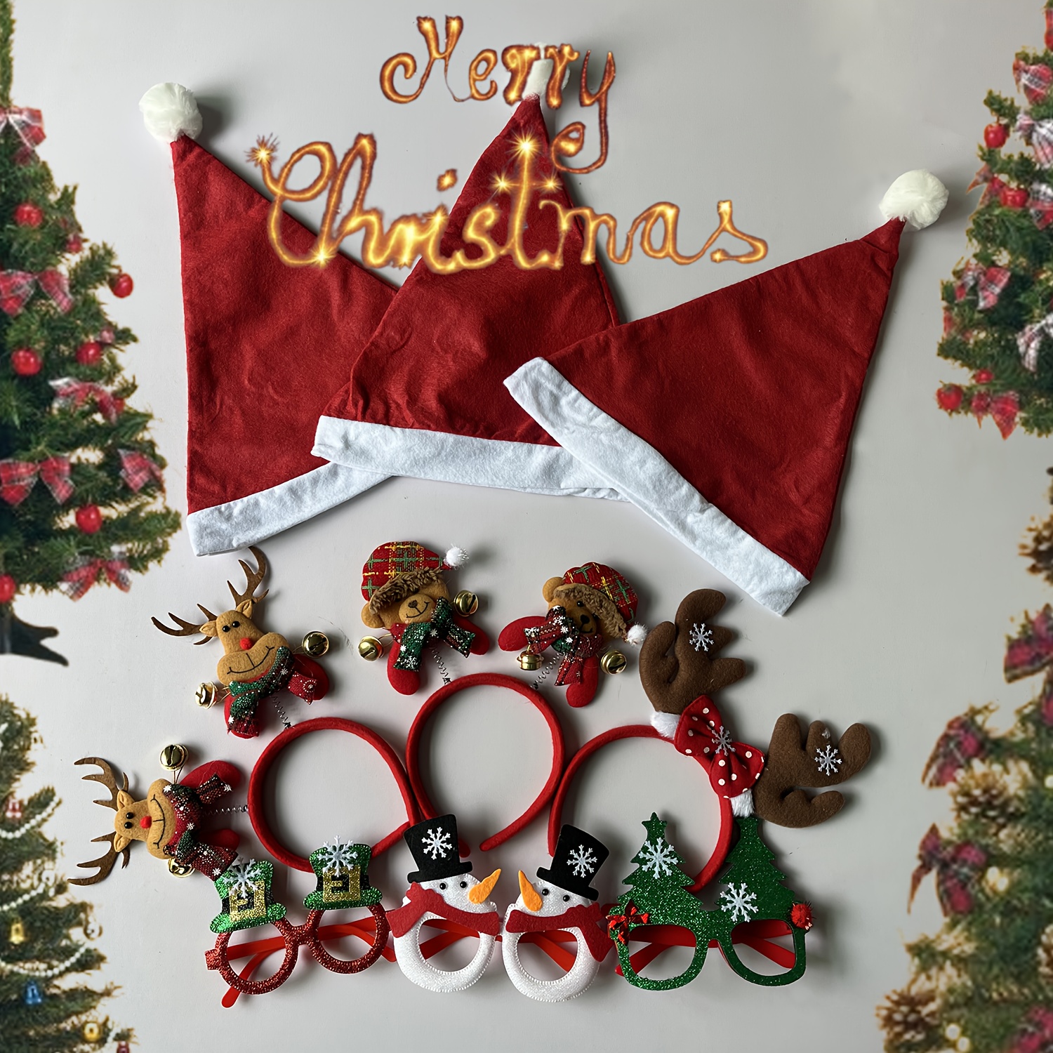 Weihnachtsmütze Nikolausmütze Für Erwachsene | Rot Mit Goldenen Pailletten & Plüschkrempe | 31x50 Cm Warm & Festlich